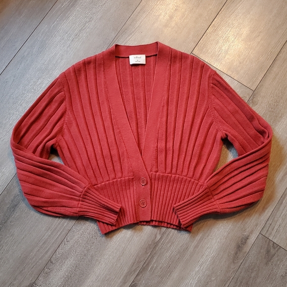 Wilfred Merino Wool Plunge Cardigan, Size XS - Picture 3 of 7